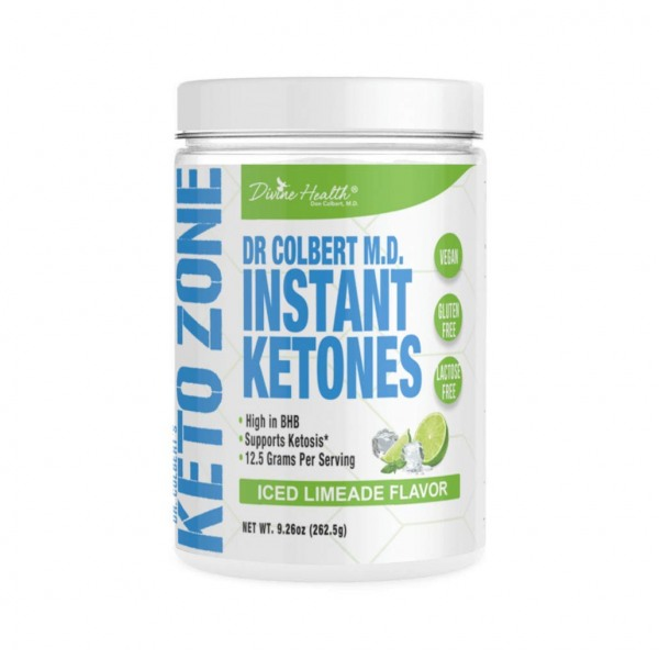 Dr. Colbert’s Keto Zone Instant Ketones Powder | Limeade Flavor | Exogenous Ketones Powder