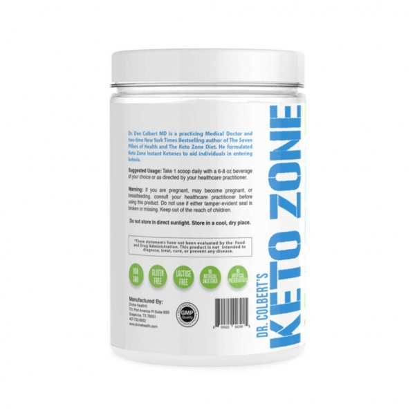 Dr. Colbert’s Keto Zone Instant Ketones Powder | Limeade Flavor | Exogenous Ketones Powder